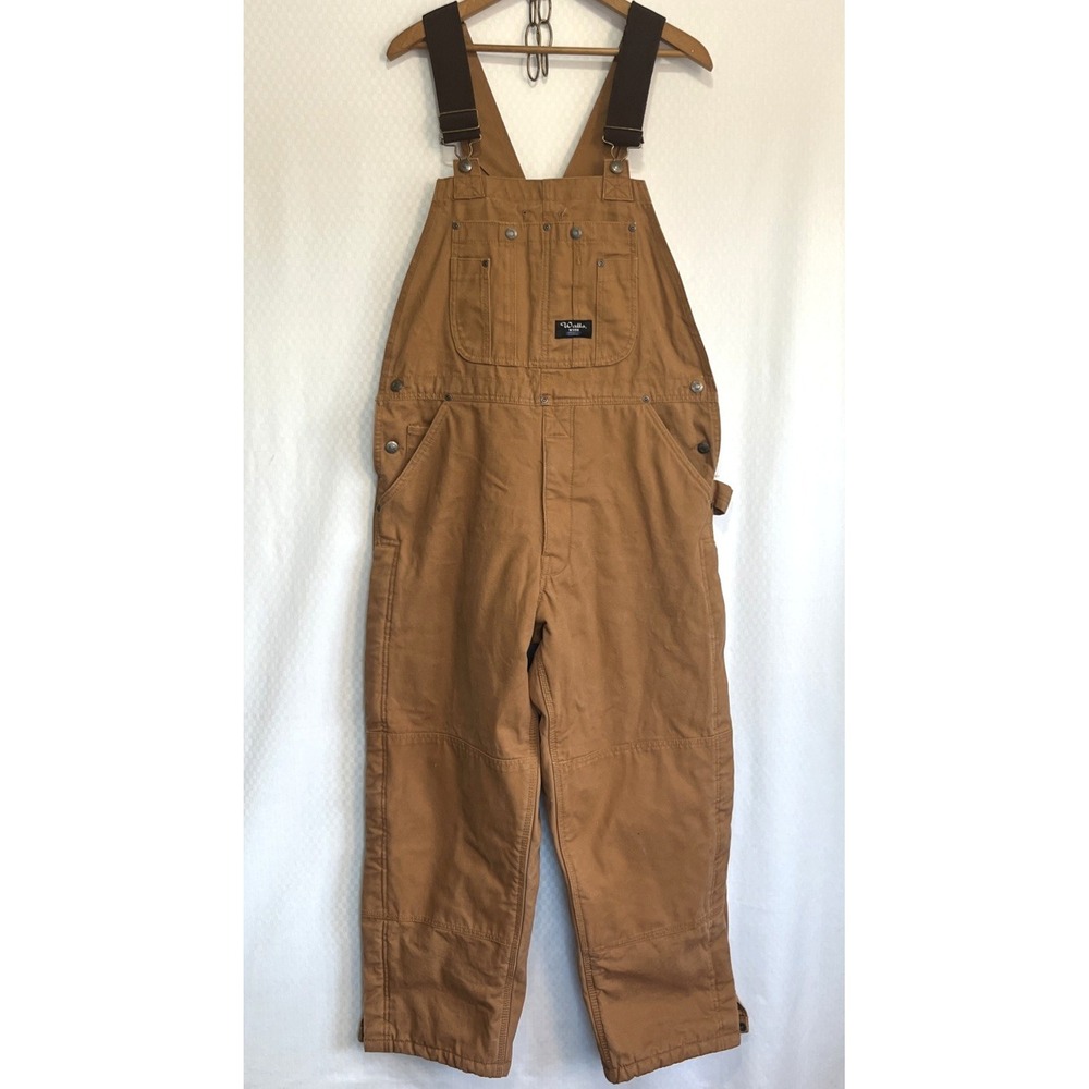 Walls Work Overalls Men's Med 36 Brown Duck Canvas Winter Insulated Snow Bib